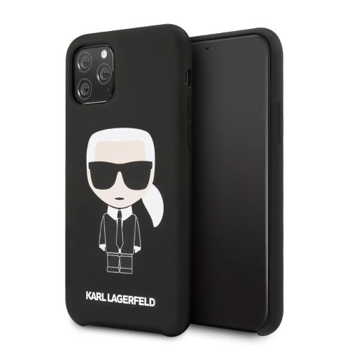 Karl Lagerfeld szilikon soft-touch tok, hátlap FEKETE iPhone 11 Pro Max