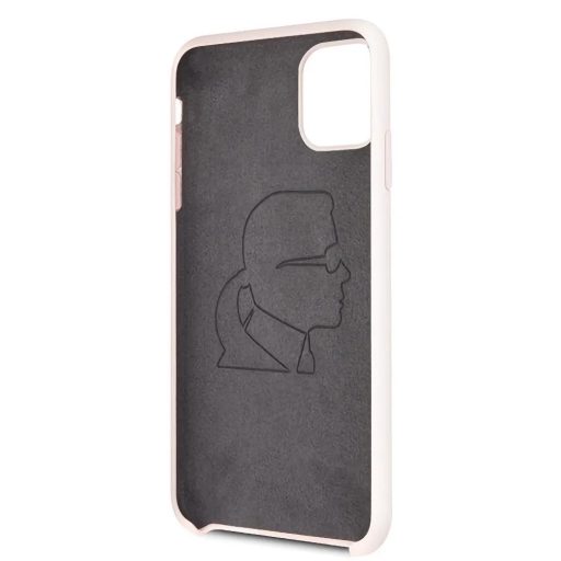 Karl Lagerfeld szilikon soft-touch tok, hátlap RÓZSASZÍN iPhone 11 Pro Max