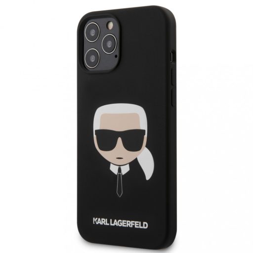 Karl Lagerfeld szilikon soft-touch tok, hátlap FEKETE iPhone 12 Pro Max