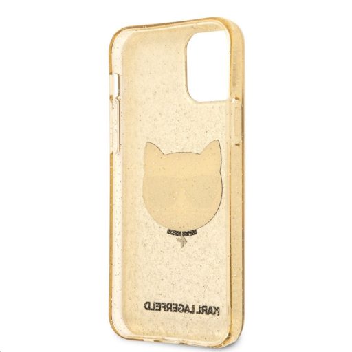 Karl Lagerfeld choupette mintás tok, hátlap ARANY iPhone 12 / 12 Pro