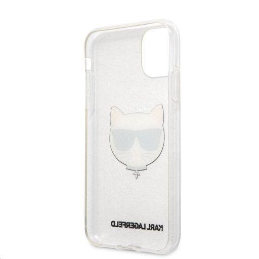Karl Lagerfeld choupette mintás tok, hátlap EZÜST iPhone 12 / 12 Pro