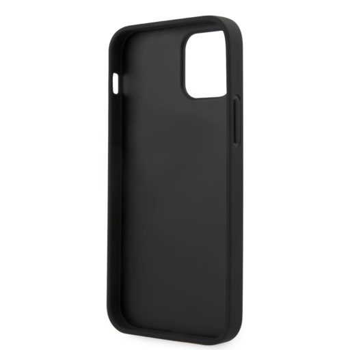 Karl Lagerfeld fém logós tok, hátlap fekete iPhone 12 / 12 Pro