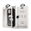 Karl Lagerfeld Karl mintás szilikon soft-touch tok, hátlap FEKETE iPhone 12 / 12 Pro