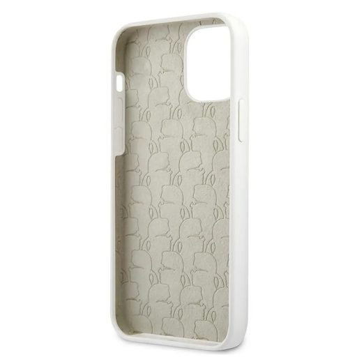 Karl Lagerfeld Karl mintás szilikon soft-touch tok, hátlap FEHÉR iPhone 12 / 12 Pro