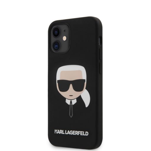 Karl Lagerfeld karl mintás szilikon soft-touch tok, hátlap fekete iPhone 12 mini