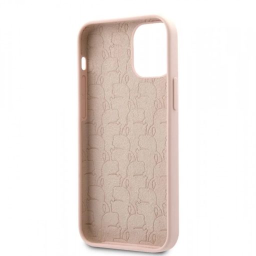 Karl Lagerfeld karl mintás rózsaszín szilikon soft-touch tok, hátlap iPhone 12 mini