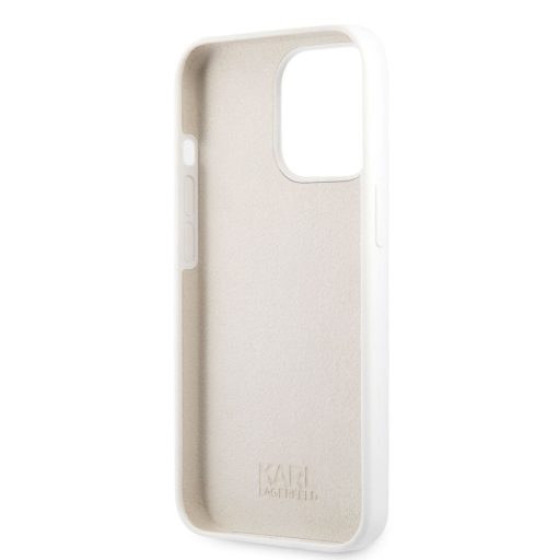 Karl Lagerfeld karl és choupette mintás Fehér iPhone 13 Pro tok, hátlap