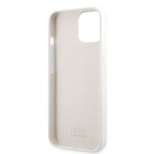 Karl Lagerfeld karl és choupette mintás Fehér iPhone 13 Mini tok, hátlap