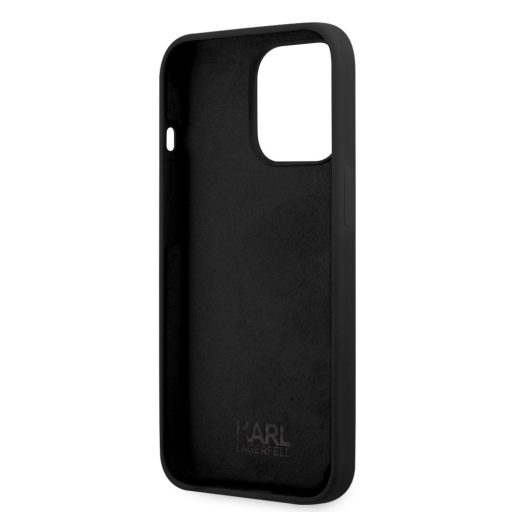 Karl Lagerfeld karl és choupette mintás Fekete iPhone 13 Pro Max tok, hátlap