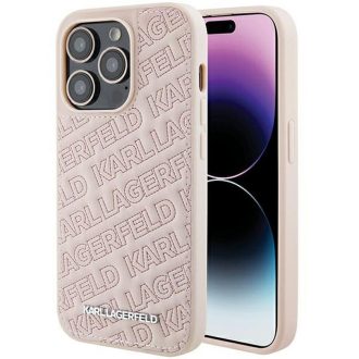   Karl Lagerfeld Apple iPhone 15 Pro hátlap tok, rózsaszín KLHCP15LPQKPMP