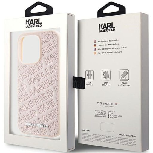 Karl Lagerfeld Apple iPhone 15 Pro hátlap tok, rózsaszín KLHCP15LPQKPMP