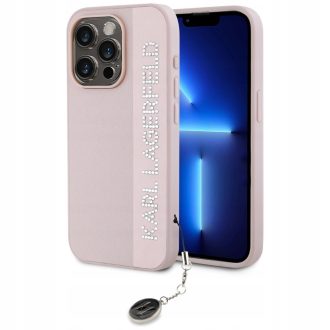   Karl Lagerfeld Charm Apple iPhone 15 Pro hátlap tok, rózsaszín KLHCP15LPSAKDGCP