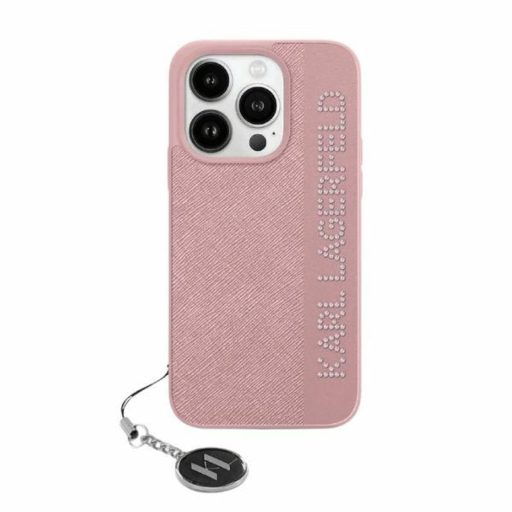 Karl Lagerfeld Charm Apple iPhone 15 Pro hátlap tok, rózsaszín KLHCP15LPSAKDGCP