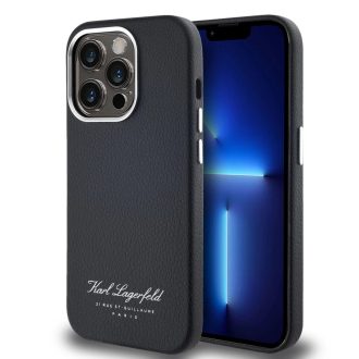   Karl Lagerfeld Grained PU Hotel RSG iPhone 15 hátlap tok, fekete KLHCP15SPGWCMKHK