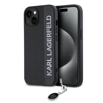   Karl Lagerfeld Charm Apple iPhone 15 hátlap tok, fekete KLHCP15SPSAKDGCK