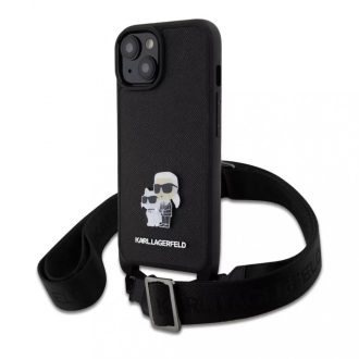   Karl Lagerfeld tok + crossbody strap fekete KLHCP15SSAKCPBK Apple Iphone 15 készülékhez