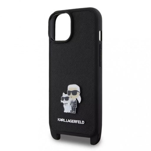 Karl Lagerfeld tok + crossbody strap fekete KLHCP15SSAKCPBK Apple Iphone 15 készülékhez