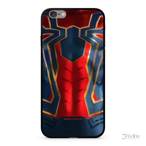 Marvel Pókember mintás üveg hátlapos tok, hátlap iPhone XS