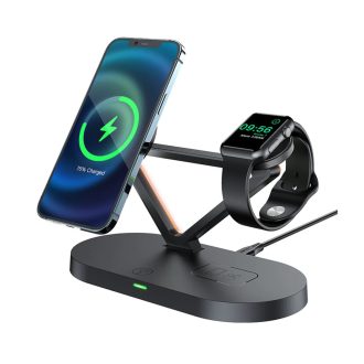   AceFast AirCharge E9 3 az 1-ben Qi vezeték nélküli töltőállomás iPhone, Apple Watch, Airpods készülékekhez FEKETE