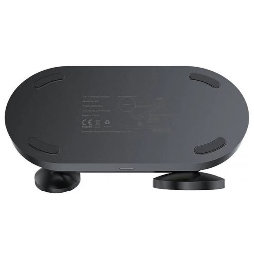 AceFast AirCharge E9 3 az 1-ben Qi vezeték nélküli töltőállomás iPhone, Apple Watch, Airpods készülékekhez FEKETE