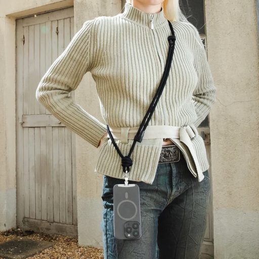 M.Craftsman Telefon Vállpánt Cross-Body Töltőkábellel All Black