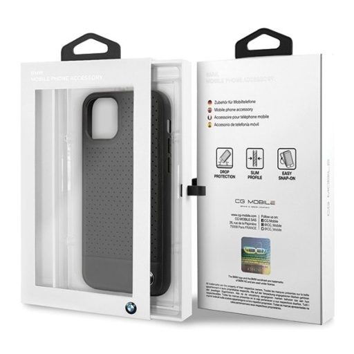 BMW eredeti bőr tok, hátlap FEKETE iPhone 11