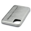 Cango & Rinaldi iPhone 11 ezüst bőr tok fehér Swarovski kristályokkal