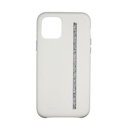 Cango & Rinaldi iPhone 11 Pro prada fehér bőr tok fehér Swarovski kristályokkal