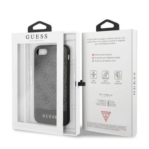 Guess szövet hatású tok, hátlap SZÜRKE iPhone 6 / 6S / 7 / 8 / SE