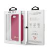Guess Pink szilikon soft-touch hátlap, tok fém logóval iPhone 7 / 8 / SE