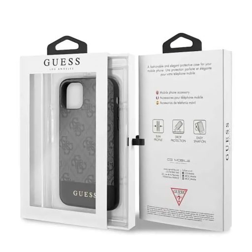 Guess szövet hatású iPhone 11 Pro tok, hátlap SZÜRKE