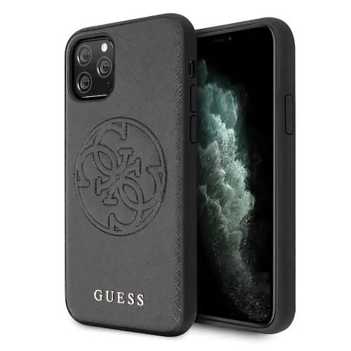 Guess bőrhatású tok, hátlap FEKETE iPhone 11 Pro