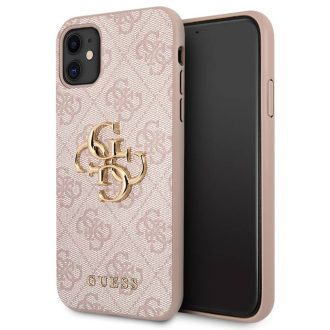   Guess logós szövet hatású tok, hátlap RÓZSASZÍN iPhone 11