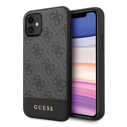 Guess szövet hatású tok, hátlap SZÜRKE iPhone 11