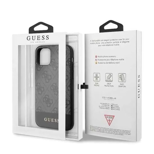 Guess szövet hatású tok, hátlap SZÜRKE iPhone 11