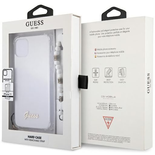Guess iPhone 11 tok, hátlap levehető gyöngysorral