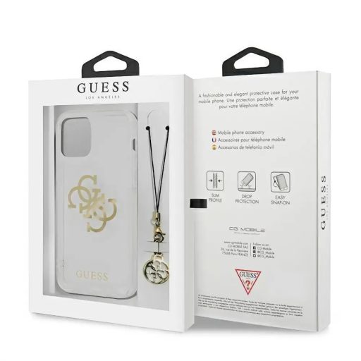 Guess iPhone 11 tok, hátlap levehető lánccal ARANY
