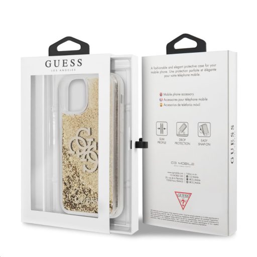 Guess glitteres folyós szilikon tok, hátlap ARANY iPhone 11