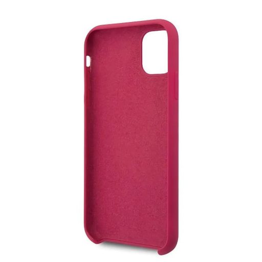 Guess szilikon soft-touch tok, hátlap fém logóval PINK iPhone 11 