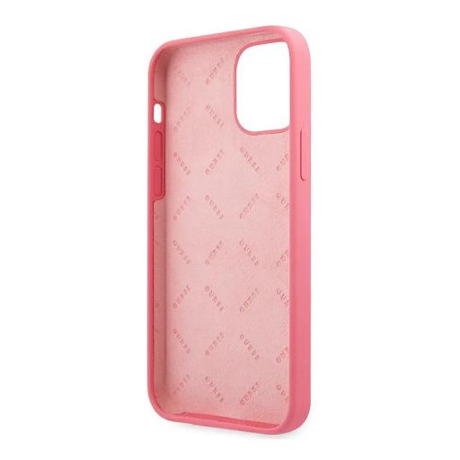 Guess logós szilikon soft-touch tok, hátlap PINK iPhone 11 