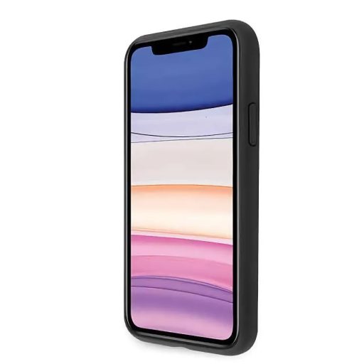 Guess logós Bőrhatású tok, hátlap FEKETE iPhone 11