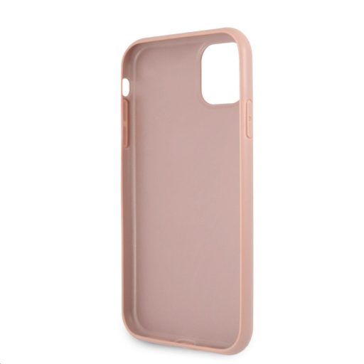 Guess fém logós Bőrhatású tok, hátlap ROZÉARANY iPhone 11