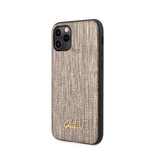 Guess iPhone 11 Pro Max bőrhatású tok, hátlap ARANY