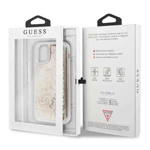 Guess glitteres, folyós szilikon tok, hátlap ARANY iPhone 11 Pro Max
