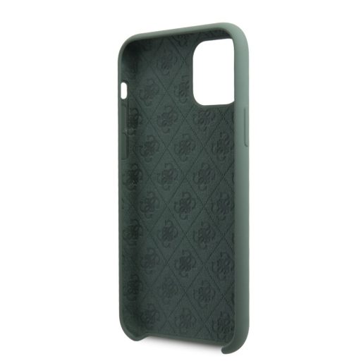 Guess iPhone 11 Pro Max mintás szilikon soft-touch tok, hátlap ZÖLD
