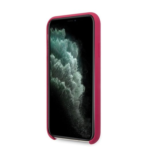 Guess iPhone 11 Pro Max szilikon soft-touch tok, hátlap PINK