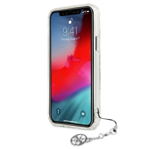 Guess logós tok, hátlap levehető lánccal EZÜST iPhone 12 Pro Max