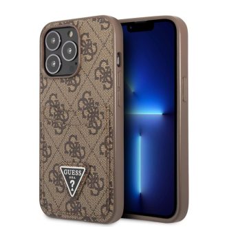   Guess szövet hatású Barna iPhone 13 Pro tok, hátlap kártyatartóval