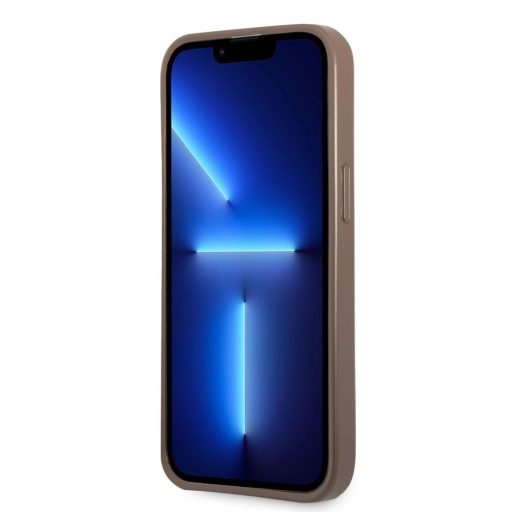 Guess szövet hatású Barna iPhone 13 Pro tok, hátlap kártyatartóval