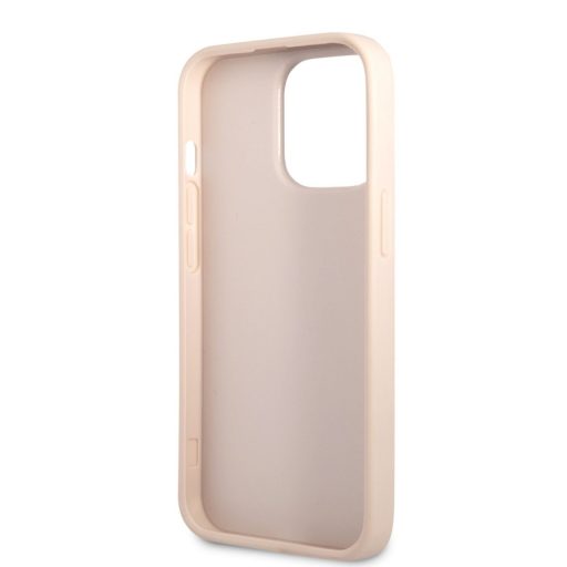 Guess logós szövet hatású RÓZSASZÍN iPhone 13 Pro Max tok, hátlap